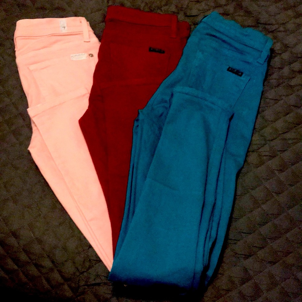Hudson and 7 for all man kind skinny jeans.